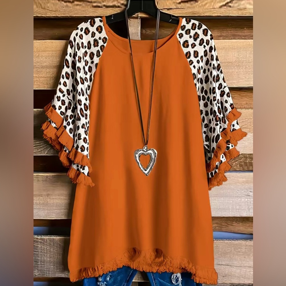 Orange boho style shirt